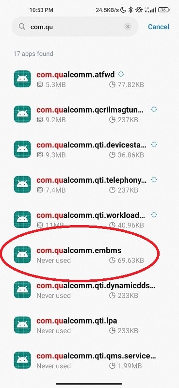 COM Qualcomm eMBMS App