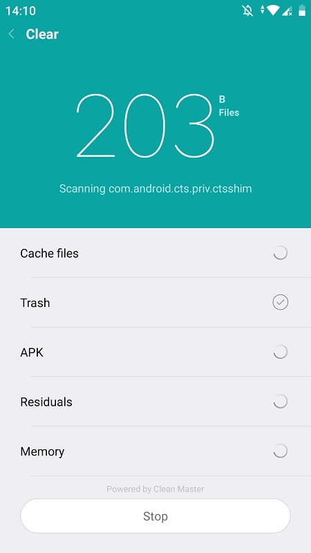 Clear cache on android
