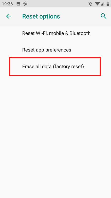 Erase all data