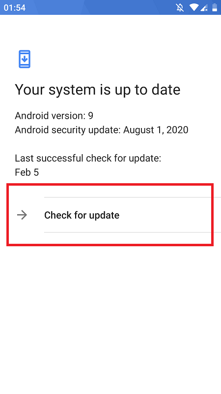 Check for Mi update