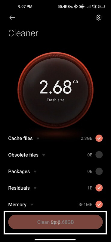 Clean data and cache