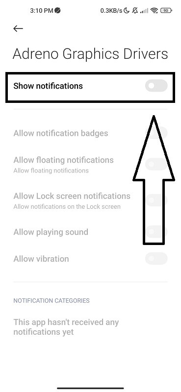 Disable Carrier hub notification