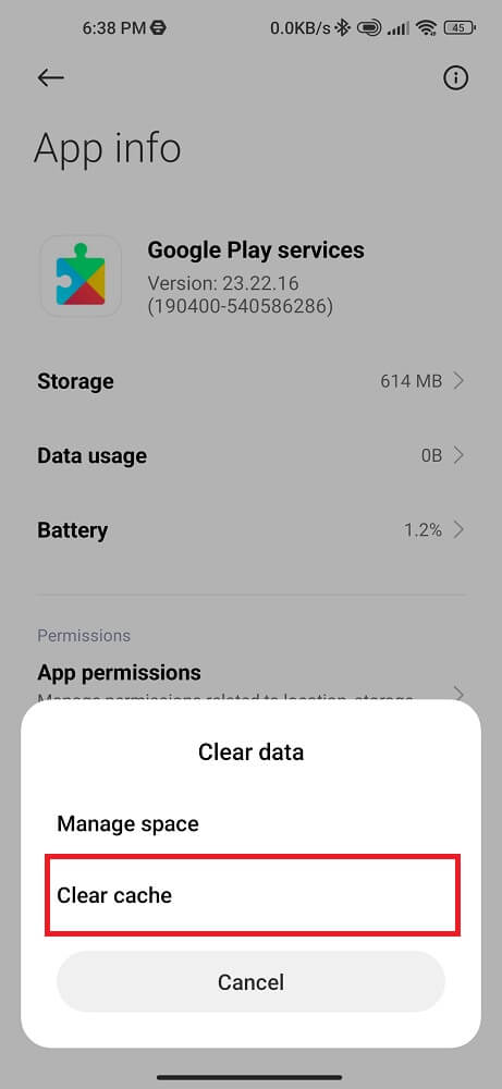 Clear Google Play Services Cache and Data