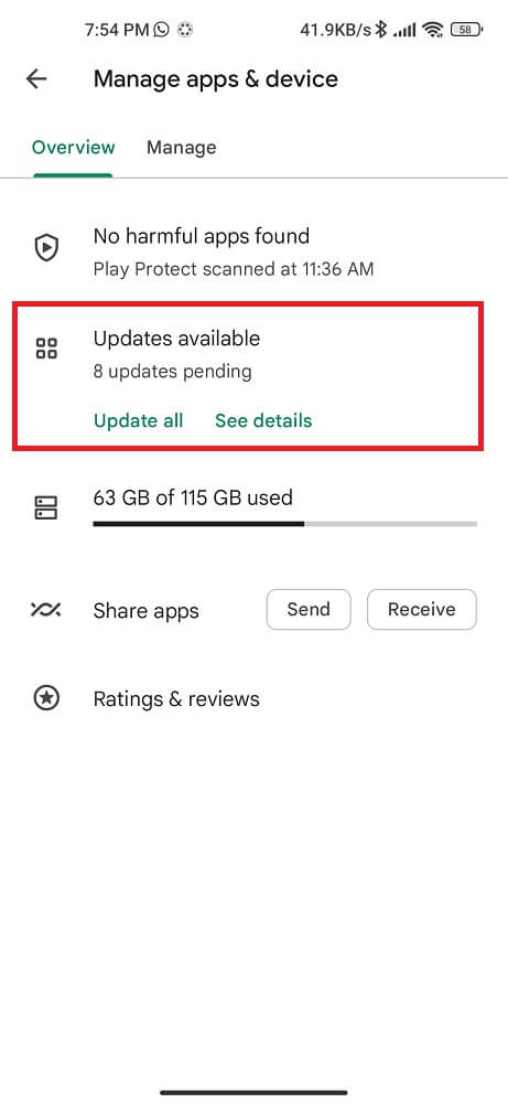 Update Available apps