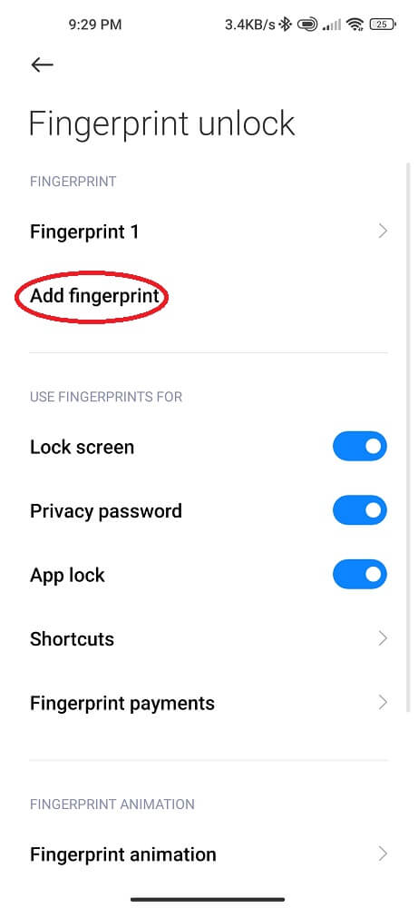 Add Fingerprint