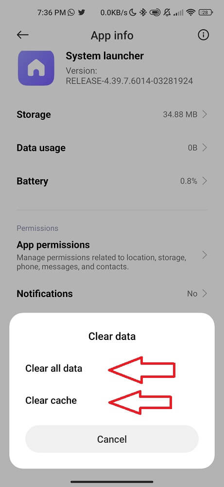 Clear Cache and Data for Com.motorola.launcher3