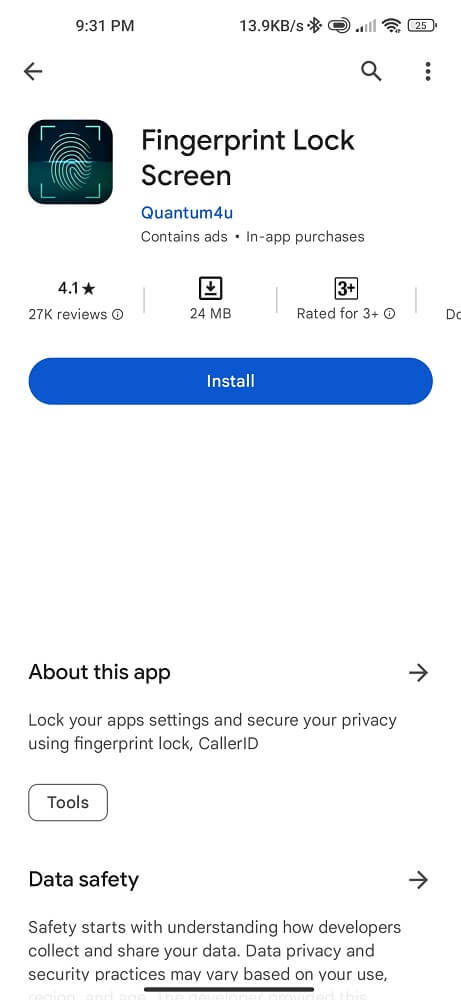 Fingerprint lock screen app