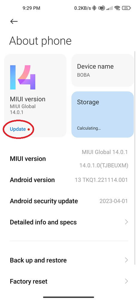 Update MIUI Operating System