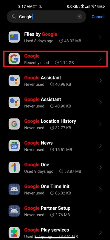 Google app - 684 0